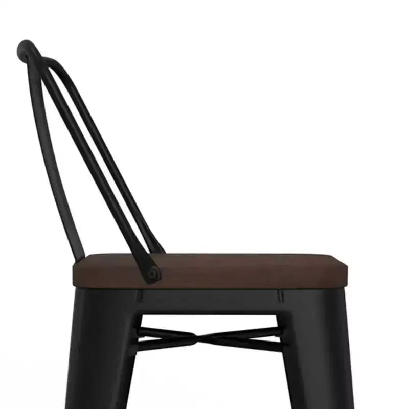 Lot de 4 tabourets de bar à hauteur de comptoir 24 Josephine en métal/bois - WyndenHall