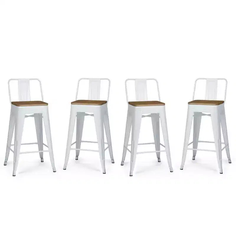 Lot de 4 tabourets de bar à hauteur de comptoir 24 Josephine en métal/bois - WyndenHall