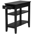 Costway Lot de 2 tables d'appoint à 3 niveaux pour canapé, table de chevet avec étagère et tiroir
