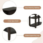 Costway Lot de 2 tables d'appoint à 3 niveaux pour canapé, table de chevet avec étagère et tiroir
