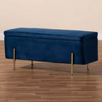 Banc de rangement en métal Rockwell Velvet - Baxton Studio