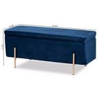 Banc de rangement en métal Rockwell Velvet - Baxton Studio