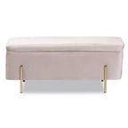 Banc de rangement en métal Rockwell Velvet - Baxton Studio