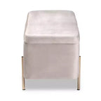 Banc de rangement en métal Rockwell Velvet - Baxton Studio