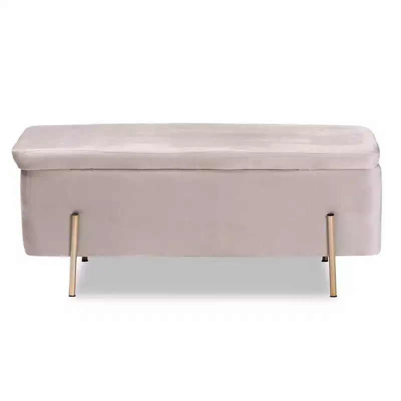 Banc de rangement en métal Rockwell Velvet - Baxton Studio
