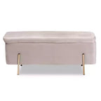 Banc de rangement en métal Rockwell Velvet - Baxton Studio