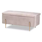 Banc de rangement en métal Rockwell Velvet - Baxton Studio