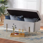 Banc de rangement en métal Rockwell Velvet - Baxton Studio