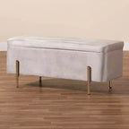 Banc de rangement en métal Rockwell Velvet - Baxton Studio