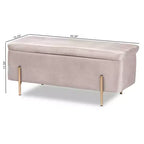 Banc de rangement en métal Rockwell Velvet - Baxton Studio