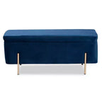 Banc de rangement en métal Rockwell Velvet - Baxton Studio