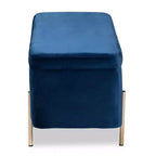 Banc de rangement en métal Rockwell Velvet - Baxton Studio