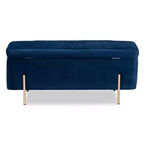 Banc de rangement en métal Rockwell Velvet - Baxton Studio
