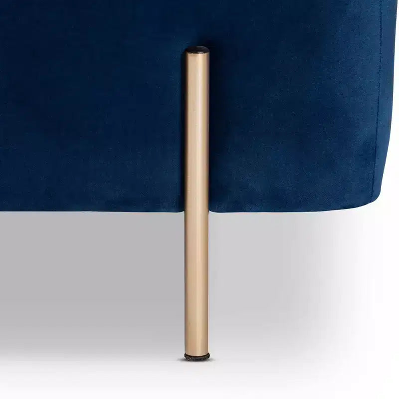 Banc de rangement en métal Rockwell Velvet - Baxton Studio