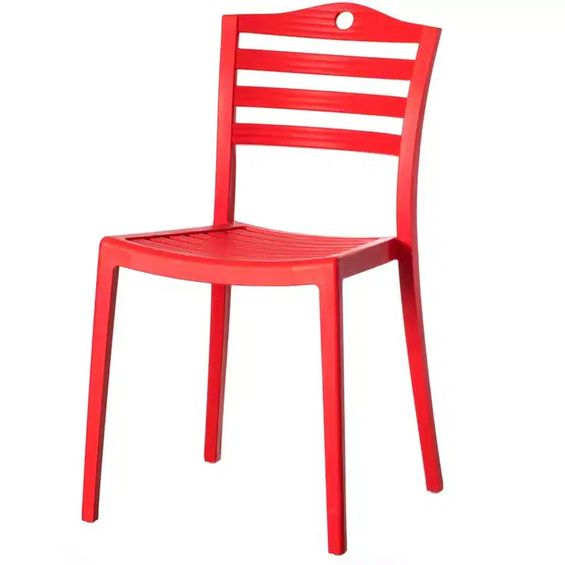 Fabulaxe Modern Plastic Dining Chair with Ladderback Design