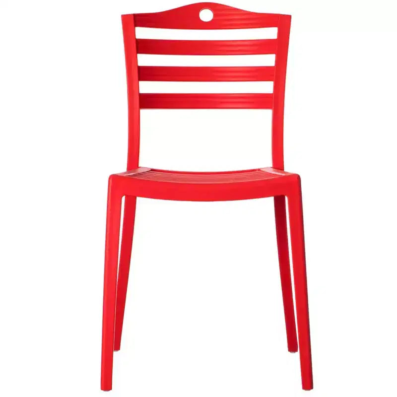Chaise de salle à manger moderne en plastique Fabulaxe avec dossier à lattes