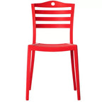 Chaise de salle à manger moderne en plastique Fabulaxe avec dossier à lattes