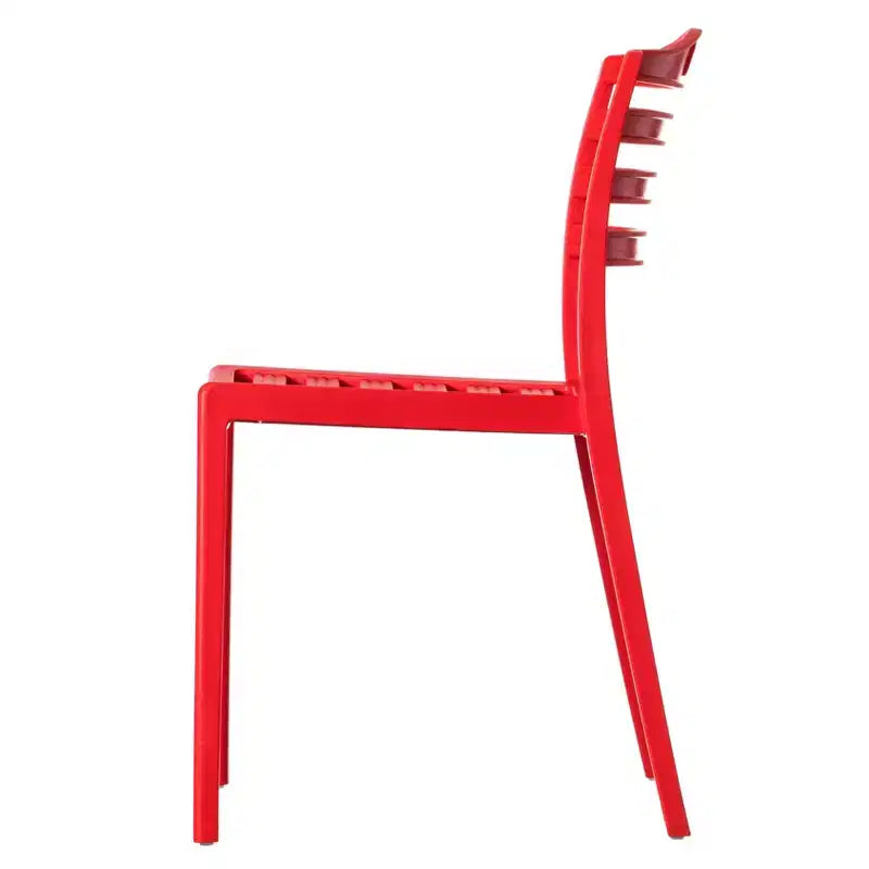 Chaise de salle à manger moderne en plastique Fabulaxe avec dossier à lattes