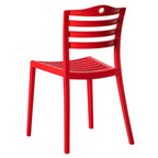 Chaise de salle à manger moderne en plastique Fabulaxe avec dossier à lattes