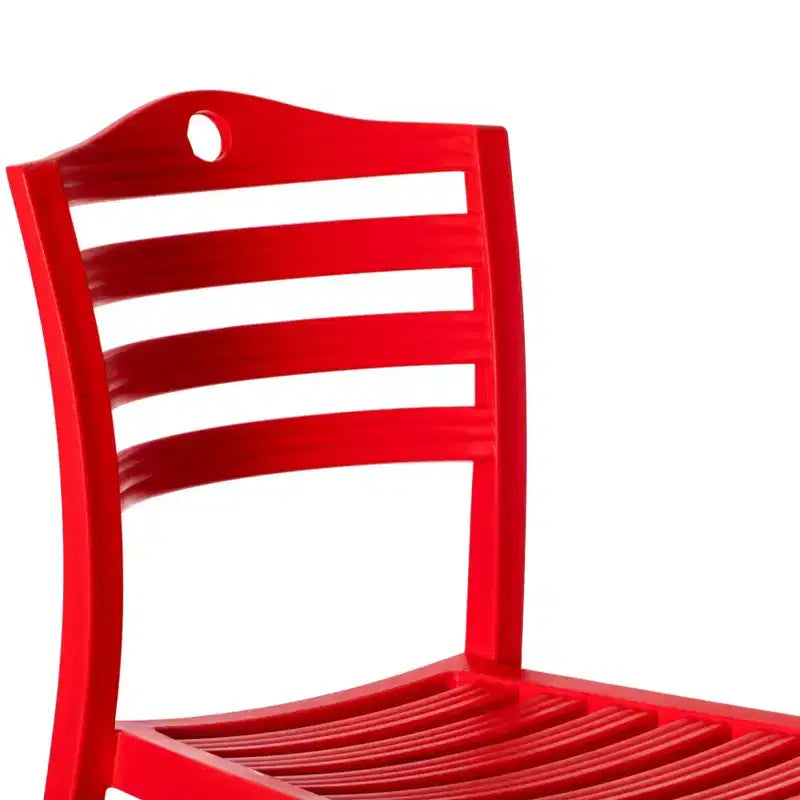 Chaise de salle à manger moderne en plastique Fabulaxe avec dossier à lattes