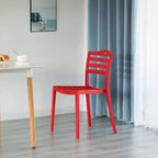 Chaise de salle à manger moderne en plastique Fabulaxe avec dossier à lattes