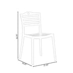 Chaise de salle à manger moderne en plastique Fabulaxe avec dossier à lattes
