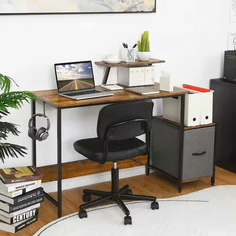 Bureau d'ordinateur Costway avec étagère et casier de rangement mobile pour le bureau à domicile