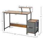 Bureau d'ordinateur Costway avec étagère et casier de rangement mobile pour le bureau à domicile