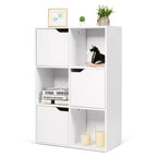 Costway Étagère 6 Cubes Meuble Bibliothèque Bois Étagères de Rangement Séparateur de Pièce Organisation