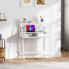 Bureau d'ordinateur HOMCOM, bureau pour petits espaces, table d'écriture avec tiroir et étagères de rangement
