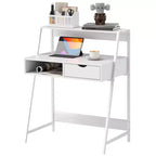 Bureau d'ordinateur HOMCOM, bureau pour petits espaces, table d'écriture avec tiroir et étagères de rangement