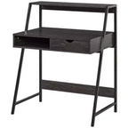 Bureau d'ordinateur HOMCOM, bureau pour petits espaces, table d'écriture avec tiroir et étagères de rangement