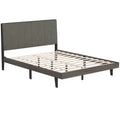 Costway Upholstered Tufted Bed Wood Platform Mattress Foundation Headboard Queen