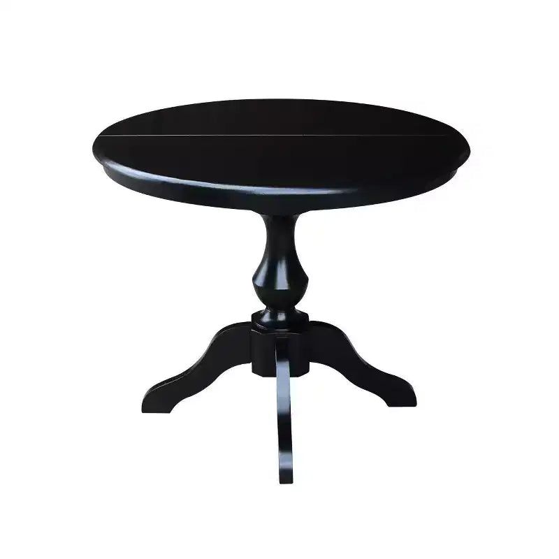 Table de salle à manger à piédestal ronde Kent de 36 po avec rallonge de 12 po – International Concepts