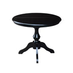 Table de salle à manger à piédestal ronde Kent de 36 po avec rallonge de 12 po – International Concepts