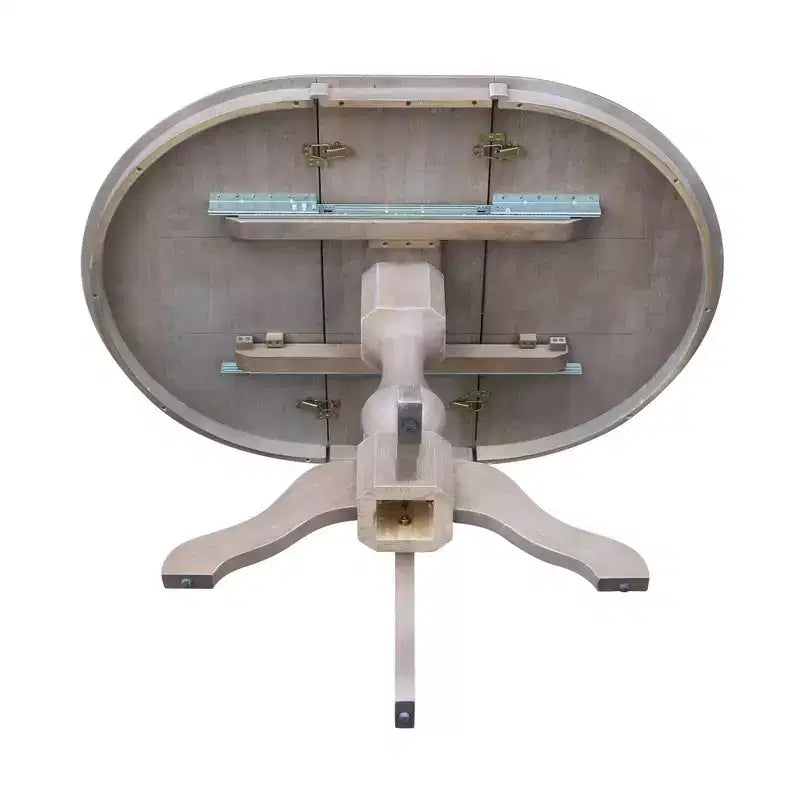 Table de salle à manger à piédestal ronde Kent de 36 po avec rallonge de 12 po – International Concepts