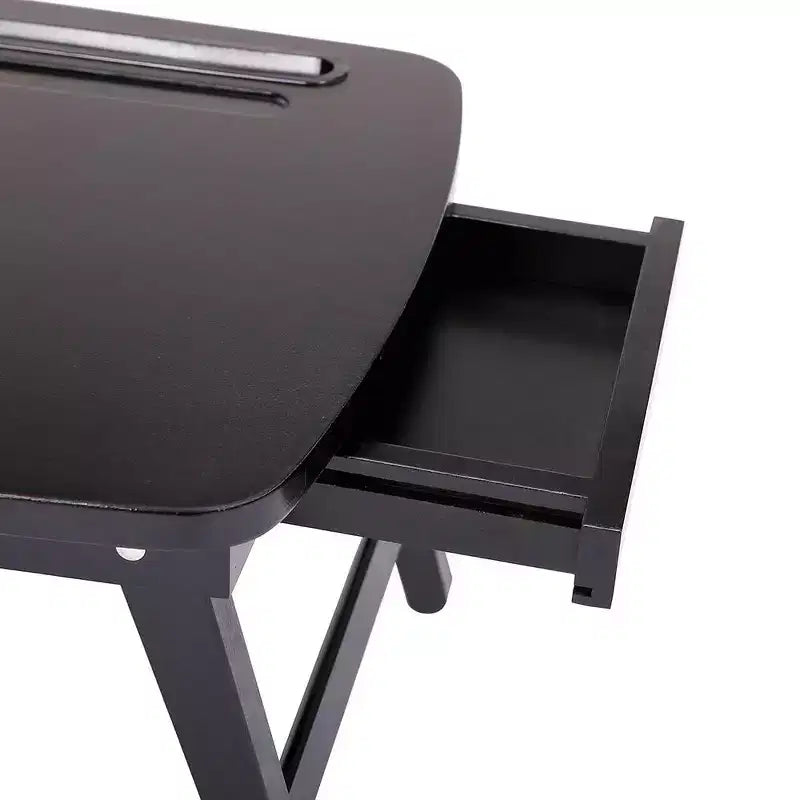 Bureau portable BirdRock Home pour s'asseoir ou se tenir debout avec tiroir de rangement et fente multimédia - Espresso