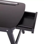 Bureau portable BirdRock Home pour s'asseoir ou se tenir debout avec tiroir de rangement et fente multimédia - Espresso