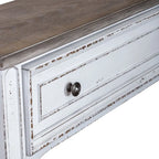 Table console de couloir 183 cm Magnolia Manor Antique White & Weathered Bark