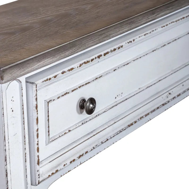 Table console de couloir 183 cm Magnolia Manor Antique White & Weathered Bark