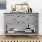 Buffet commode de style rétro en bois avec étagère inférieure, facile à assembler, pour salon, cuisine, entrée