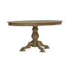 Table à dîner ronde sur pied Magnolia Manor avec rallonges escamotables - 2 finitions