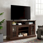 Meuble TV avec espaces de rangement ouverts et fermés