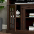 Meuble TV avec espaces de rangement ouverts et fermés
