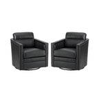 Lot de 2 fauteuils pivotants en cuir véritable de 28,74 de large