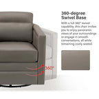 Lot de 2 fauteuils pivotants en cuir véritable de 28,74 de large
