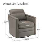 Lot de 2 fauteuils pivotants en cuir véritable de 28,74 de large
