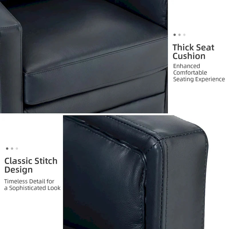 Lot de 2 fauteuils pivotants en cuir véritable de 28,74 de large