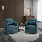 Lot de 2 fauteuils pivotants en cuir véritable de 28,74 de large