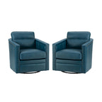 Lot de 2 fauteuils pivotants en cuir véritable de 28,74 de large